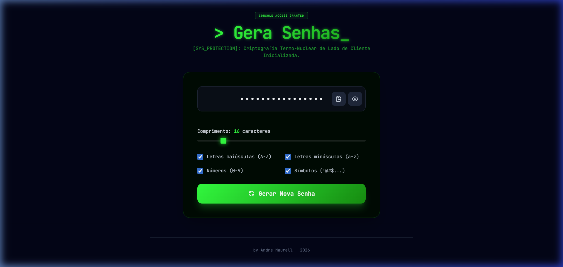 Gera Senhas Premium